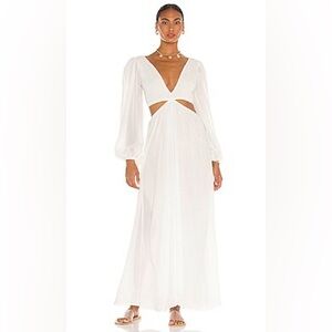Indah White Maxi dress with cutouts